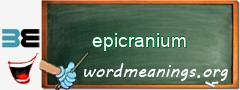 WordMeaning blackboard for epicranium